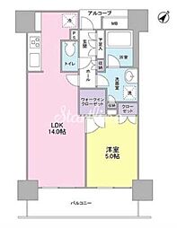 東急池上線 大崎広小路駅 徒歩7分の賃貸マンション 10階1LDKの間取り