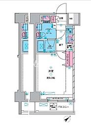 東京メトロ日比谷線 三ノ輪駅 徒歩10分の賃貸マンション 9階1Kの間取り