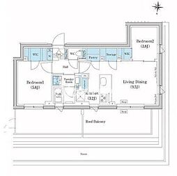 東急池上線 池上駅 徒歩5分の賃貸マンション 4階2LDKの間取り