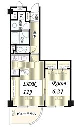 東京メトロ半蔵門線 水天宮前駅 徒歩10分の賃貸マンション 10階1LDKの間取り