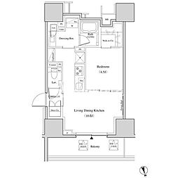 東京メトロ千代田線 北千住駅 徒歩5分の賃貸マンション 8階1LDKの間取り
