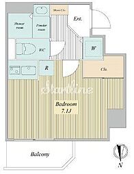 都営新宿線 住吉駅 徒歩3分の賃貸マンション 2階ワンルームの間取り
