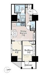 京成本線 新三河島駅 徒歩5分の賃貸マンション 9階2LDKの間取り