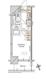 東京メトロ東西線 飯田橋駅 徒歩3分の賃貸マンション 6階1Kの間取り