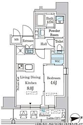 東京メトロ丸ノ内線 淡路町駅 徒歩4分の賃貸マンション 7階1LDKの間取り