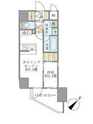 京成本線 京成町屋駅 徒歩4分の賃貸マンション 7階1DKの間取り