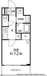東京メトロ千代田線 町屋駅 徒歩4分の賃貸マンション 4階1Kの間取り