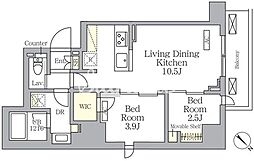 JR京浜東北・根岸線 大森駅 徒歩5分の賃貸マンション 2階2LDKの間取り
