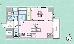 東京メトロ日比谷線 小伝馬町駅 徒歩4分の賃貸マンション 5階1LDKの間取り