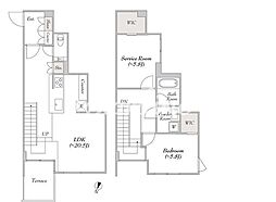 JR山手線 目黒駅 徒歩4分の賃貸マンション 地下2階1SLDKの間取り