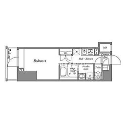 東武亀戸線 亀戸駅 徒歩10分の賃貸アパート 10階1Kの間取り