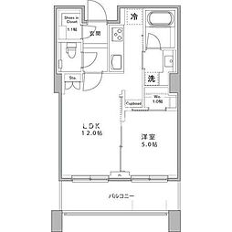 東京メトロ南北線 麻布十番駅 徒歩3分の賃貸マンション 14階1LDKの間取り
