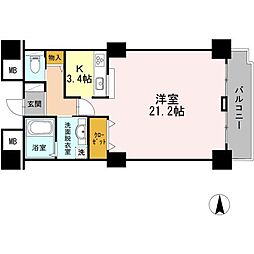 東京臨海高速鉄道りんかい線 品川シーサイド駅 徒歩3分の賃貸マンション 3階1Kの間取り