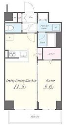 都営浅草線 戸越駅 徒歩8分の賃貸マンション 4階1LDKの間取り