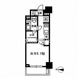 東京メトロ丸ノ内線 新宿三丁目駅 徒歩6分の賃貸マンション 9階1Kの間取り