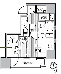 都営浅草線 蔵前駅 徒歩3分の賃貸マンション 10階1DKの間取り