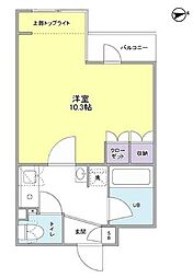 東京メトロ銀座線 表参道駅 徒歩9分の賃貸マンション 1階1Kの間取り
