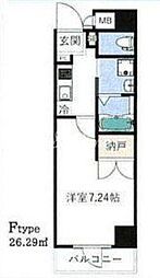 都営大江戸線 門前仲町駅 徒歩8分の賃貸マンション 5階1Kの間取り