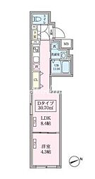 東京臨海高速鉄道りんかい線 大崎駅 徒歩9分の賃貸マンション 4階1LDKの間取り