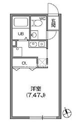 東京メトロ東西線 神楽坂駅 徒歩4分の賃貸マンション 4階ワンルームの間取り