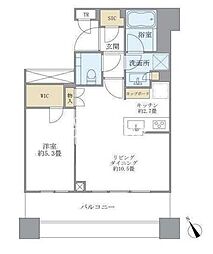 JR山手線 目黒駅 徒歩3分の賃貸マンション 10階1LDKの間取り