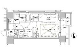 都営大江戸線 牛込柳町駅 徒歩5分の賃貸マンション 9階1LDKの間取り