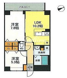JR山手線 大崎駅 徒歩8分の賃貸マンション 1階2LDKの間取り