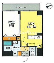 JR山手線 大崎駅 徒歩8分の賃貸マンション 2階1LDKの間取り