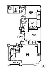 JR山手線 目黒駅 徒歩7分の賃貸マンション 25階3LDKの間取り