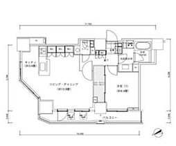 東京メトロ日比谷線 神谷町駅 徒歩7分の賃貸マンション 27階1LDKの間取り
