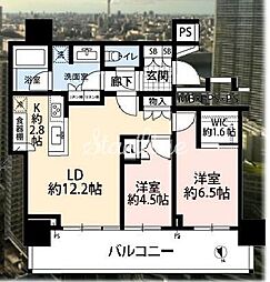 東京臨海高速鉄道りんかい線 東雲駅 徒歩7分の賃貸マンション 41階2LDKの間取り