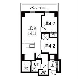 シティコート目黒4号棟 2LDKの間取図画像