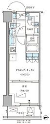パークアクシス品川天王洲アイル 1DKの間取図画像