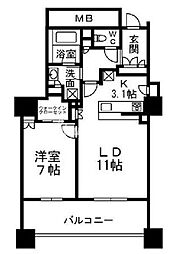 ブリリア有明スカイタワー 1LDKの間取図画像