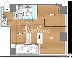 ホワイトタワー浜松町 2LDKの間取図画像