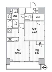 THEパームス熊野前 2LDKの間取図画像