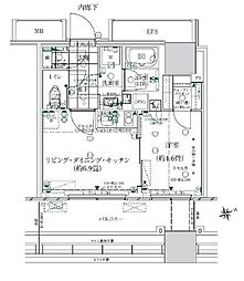 ローレルタワールネ浜松町 1LDKの間取図画像