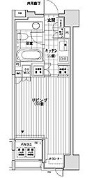 カスタリア銀座 ワンルームの間取図画像