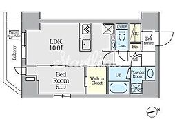 CRESTCOURTUENO 1LDKの間取図画像