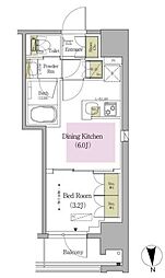 アーバネックス早稲田テラス 1DKの間取図画像