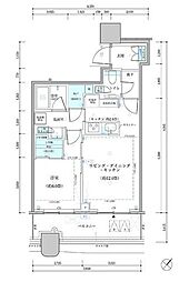 パークタワー勝どきサウス 1LDKの間取図画像