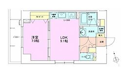 銀座レジデンス参番館 1LDKの間取図画像