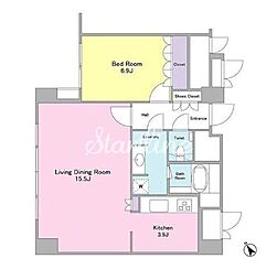 ランテンヌ四谷 1LDKの間取図画像