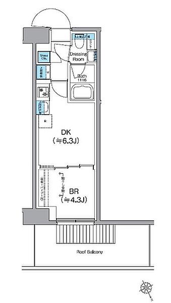 東京都台東区根岸２丁目(賃貸マンション1DK・2階・25.23㎡)の写真 その2