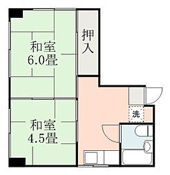 鹿児島市電2系統 天文館通駅 徒歩3分の賃貸マンション 4階2Kの間取り
