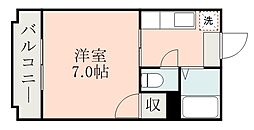 鹿児島市電2系統 神田(交通局前)駅 徒歩12分の賃貸マンション 4階1Kの間取り