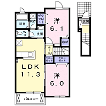 鹿児島県鹿児島市岡之原町（賃貸アパート2LDK・2階・57.07㎡） その2