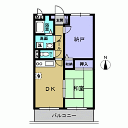 鹿児島市電2系統 鹿児島駅前駅 さつま団地入口下車 4.6kmの賃貸マンション 2階2DKの間取り