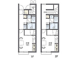 JR鹿児島本線 鹿児島中央駅 バス34分 大峯団地車庫前下車 徒歩9分の賃貸アパート 1階1Kの間取り