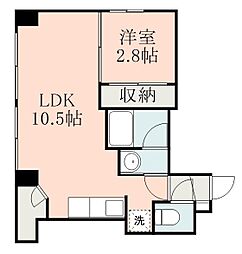 鹿児島市電1系統 鴨池駅 徒歩3分の賃貸マンション 5階1LDKの間取り